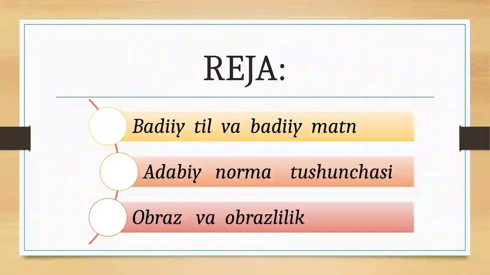 BADIIY TIL VA ADABIY NORMA. OBRAZ VA OBRAZLILIK. 2