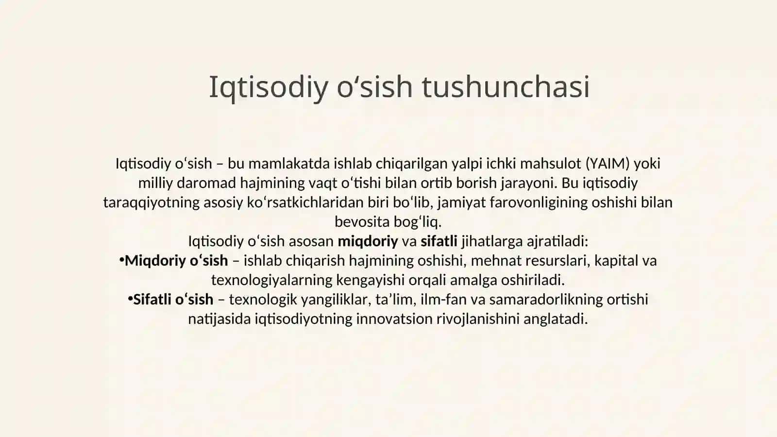 Milliy va global iqtisodiy o'sish 2
