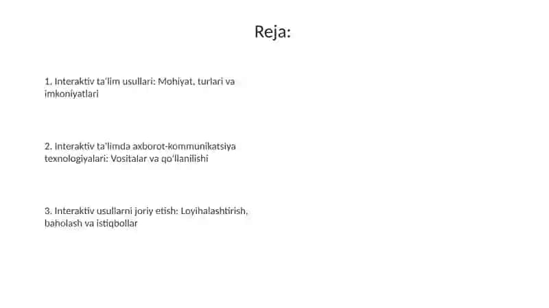 Talimda interfaol metodlarni qollash texnalogiyasi 2