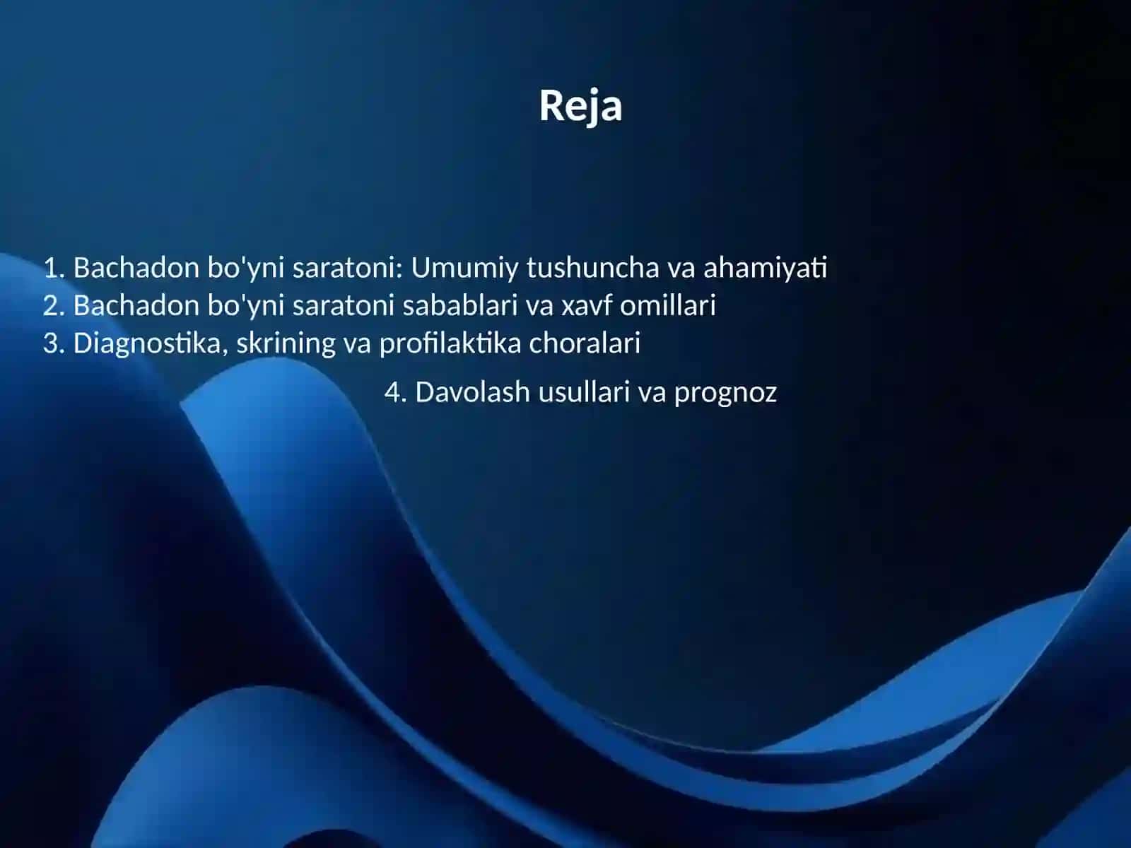 Bachadon bo'yni saratoni: Umumiy tushuncha va ahamiyati 2