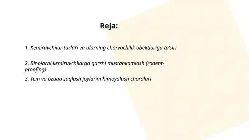 Chorvachilik obektlarida uchrashadigan kemiruvchilarga qarshi kurash choralari 2