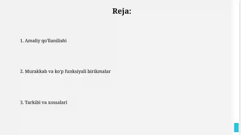 Getero va polifunksional birikmalar 2