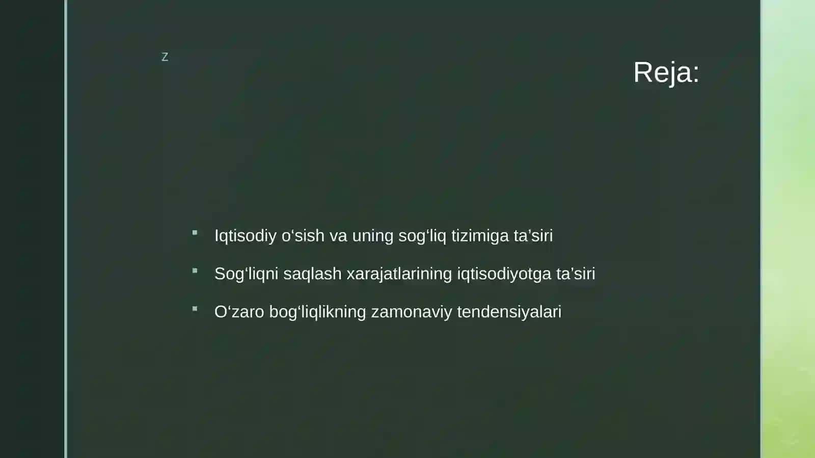 Iqtisodiyo'sish va sog'liqni saqlash xarajatlari o'rtasidagi bog'liqlik 2
