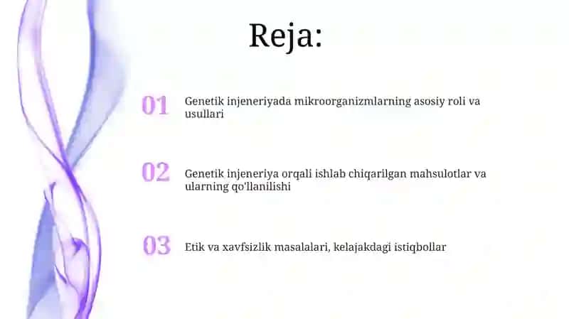 Mikroorganizmlarning gen muhamdisligi va qo’llanilishi 2