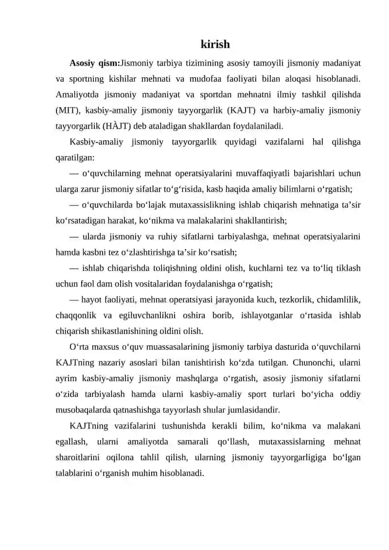 Kasbiy Jismoniy Qobiliyatlar 2
