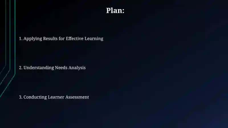 Needs analysis and learner assessment 2