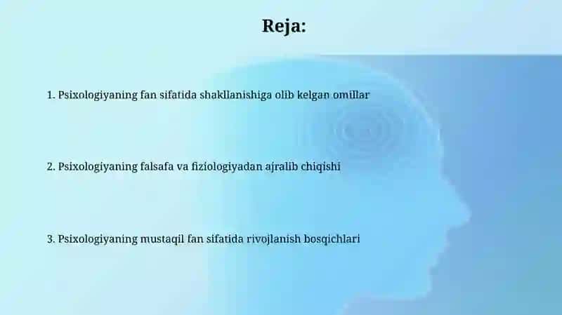 Psixologiyaning mustaqil fan sifatida shakllanishi 2