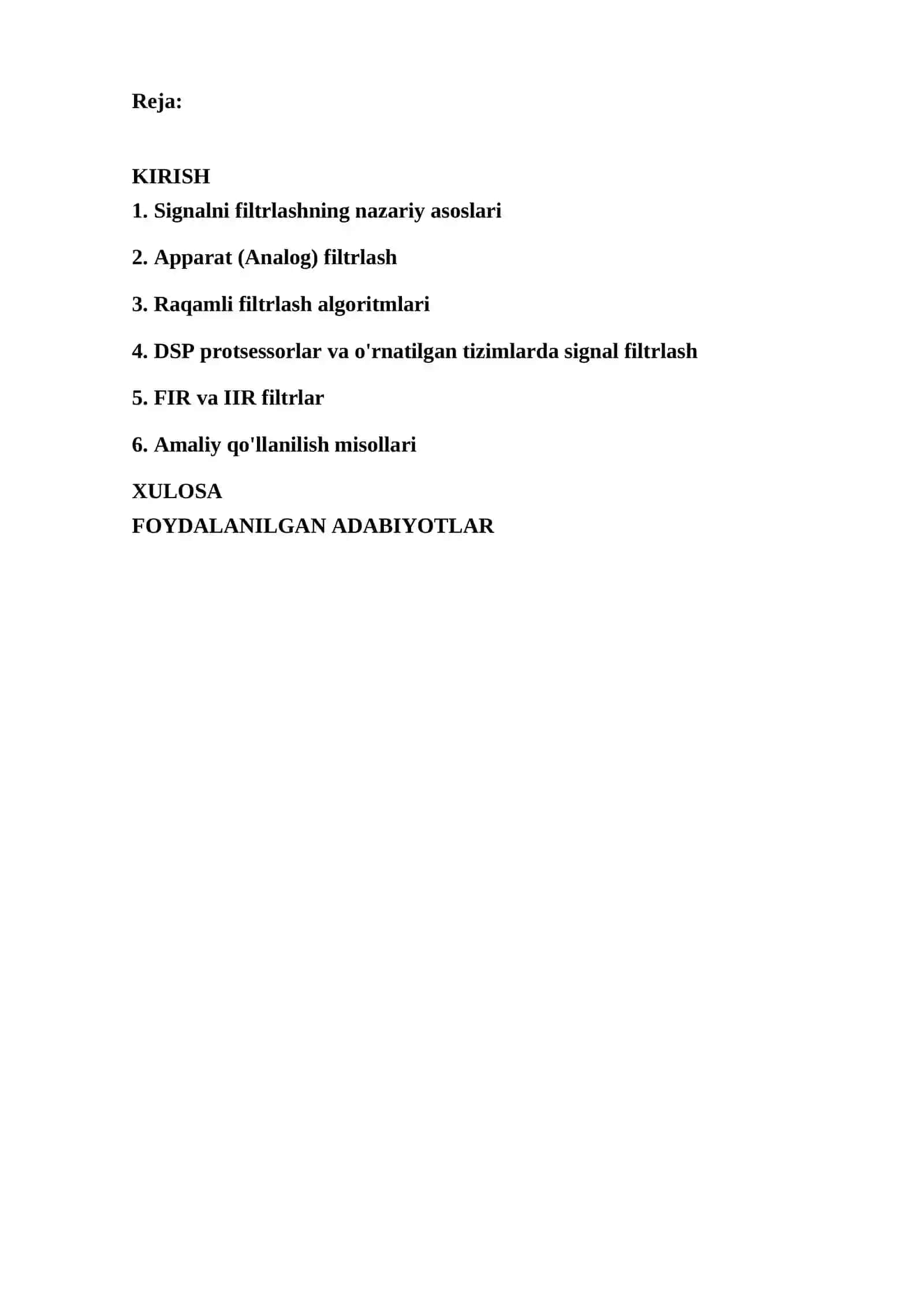 O'rnatilgan tizimlarda signalni filtrlash 2