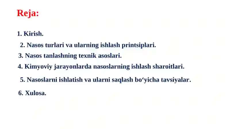 Kimyoviy qurilmalar dan nasoslar. 2