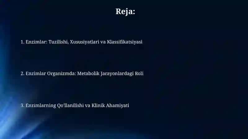 Fermentlar xossalari va organizmdagi roli 2