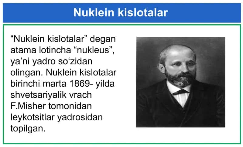 Nuklein kislotalar. Nukleotidlar. DNK 2