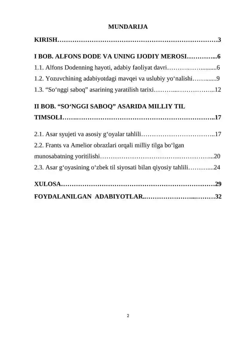 Alfons Dodening “Soʻnggi saboq” asarida milliy tilning ahamiyati 2