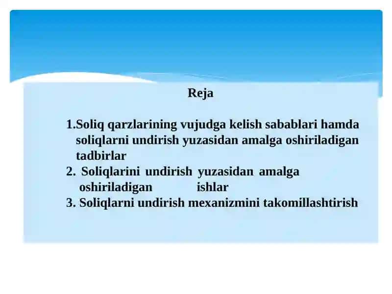 Soliq majburiyatini bajarilishi 2
