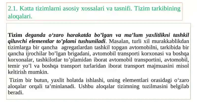 Texnik tizimlar va ularni boshqarish uslublari haqida tushuncha 2