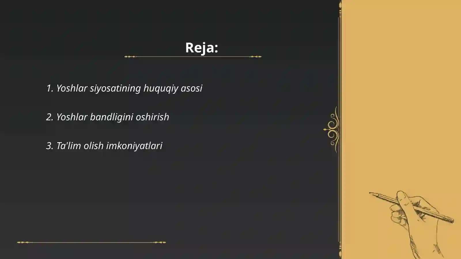 Yoshlar siyosatining huquqiy asosi 2