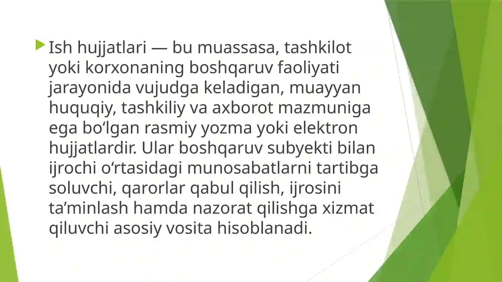 Ish hujjatlari va ularga qo’yilgan asosiytalablar 2
