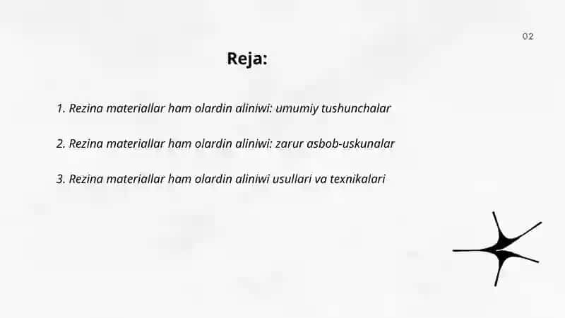 Rezina materiallar ham olardin aliniwi 2