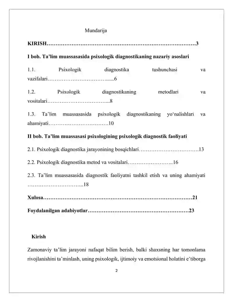 Ta’lim  muassasasi psixologning psixologik diagnostik faoliyati 2