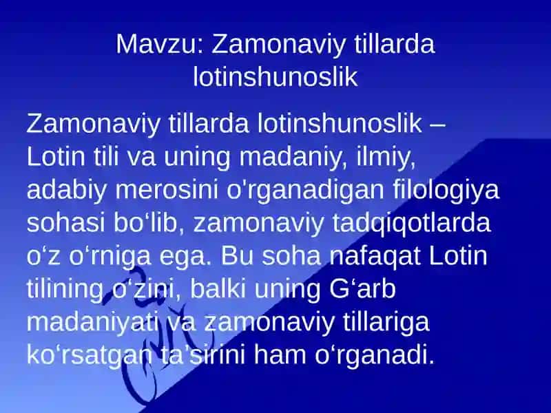 Lotin tili tarixi 2