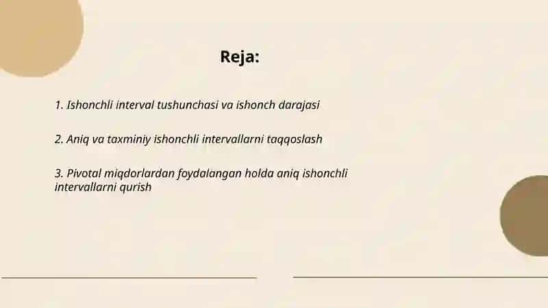 Ishonchsizlik intervallarini qurish 2