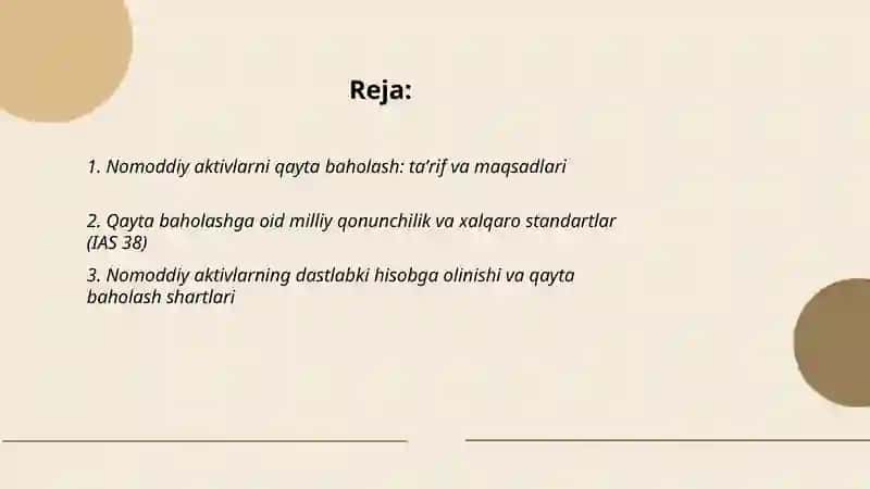 Nomoddiy aktivlarni qayta baholash 2