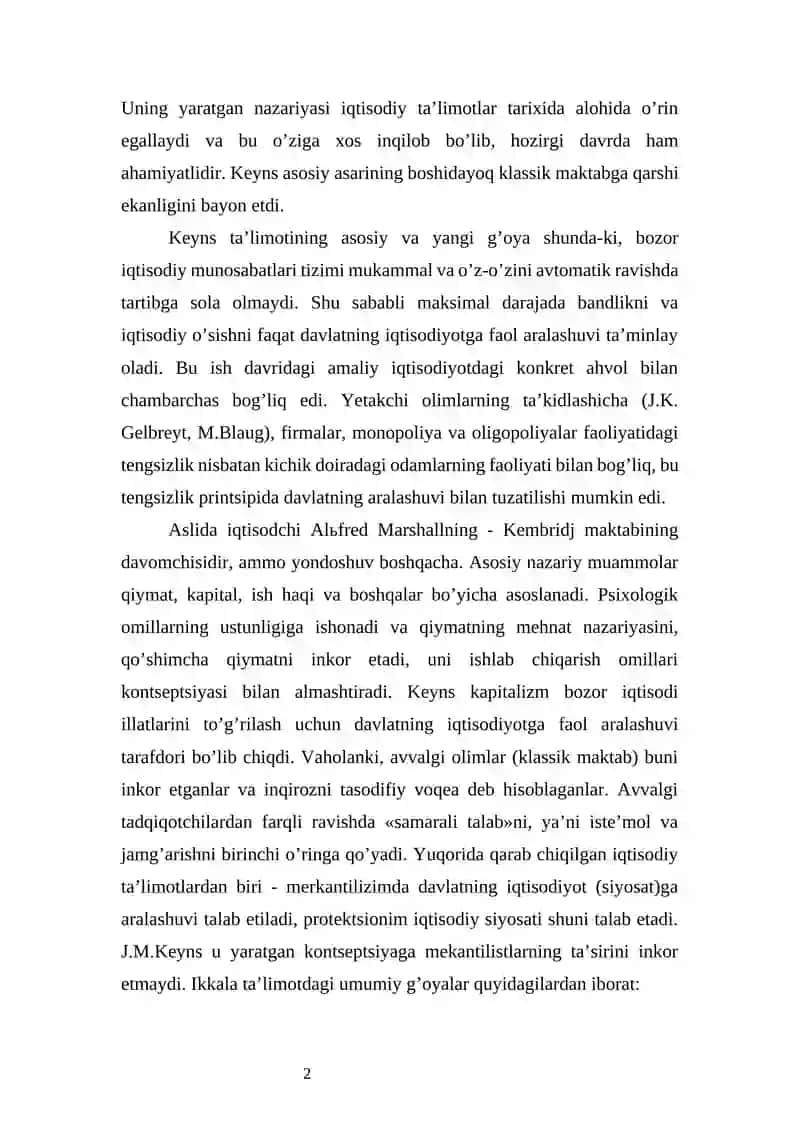 Keynschilik maktabi va yangi keynschlik 2