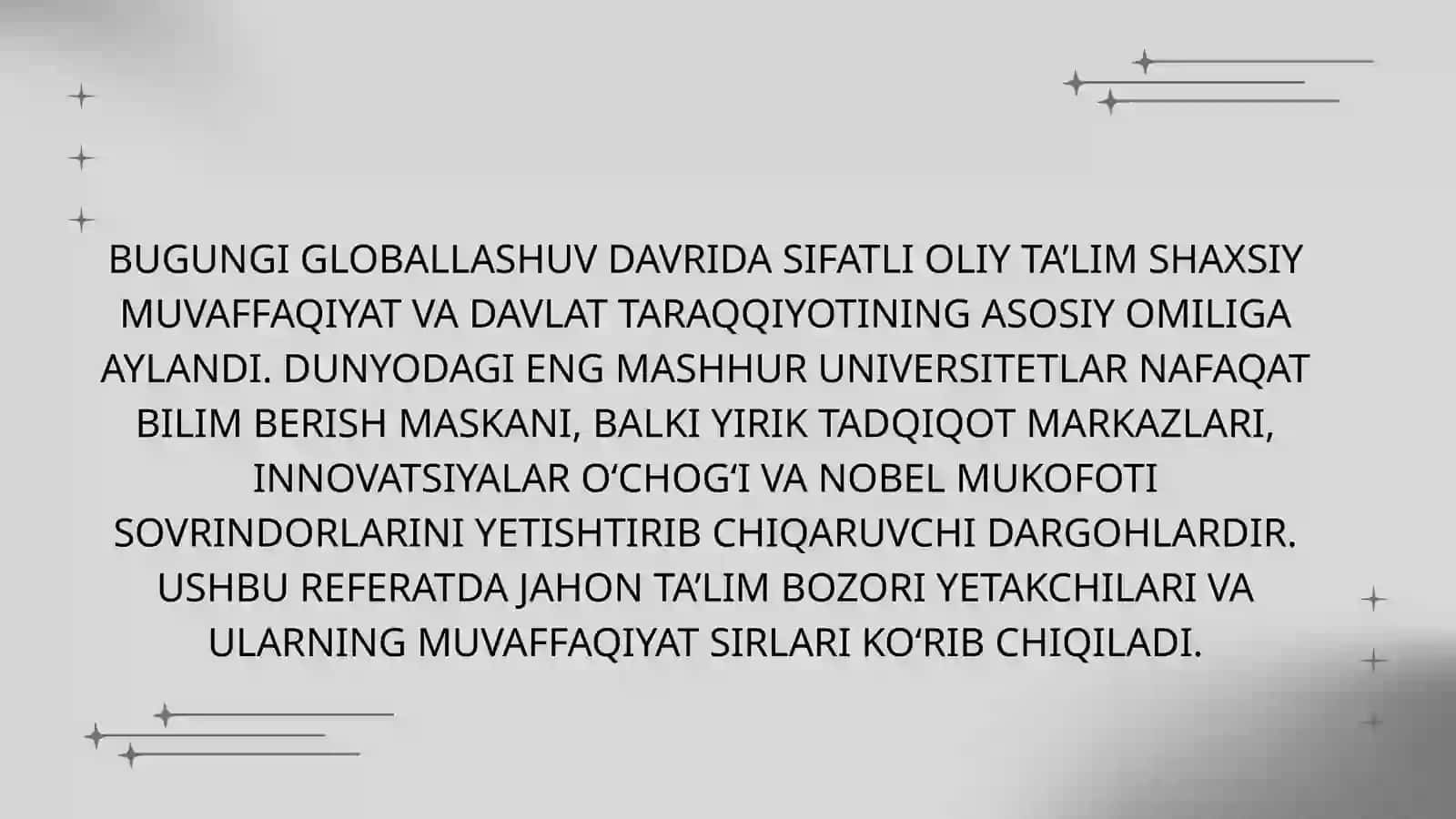 DUNYONING MASHHUR UNIVERSITETLARI 2