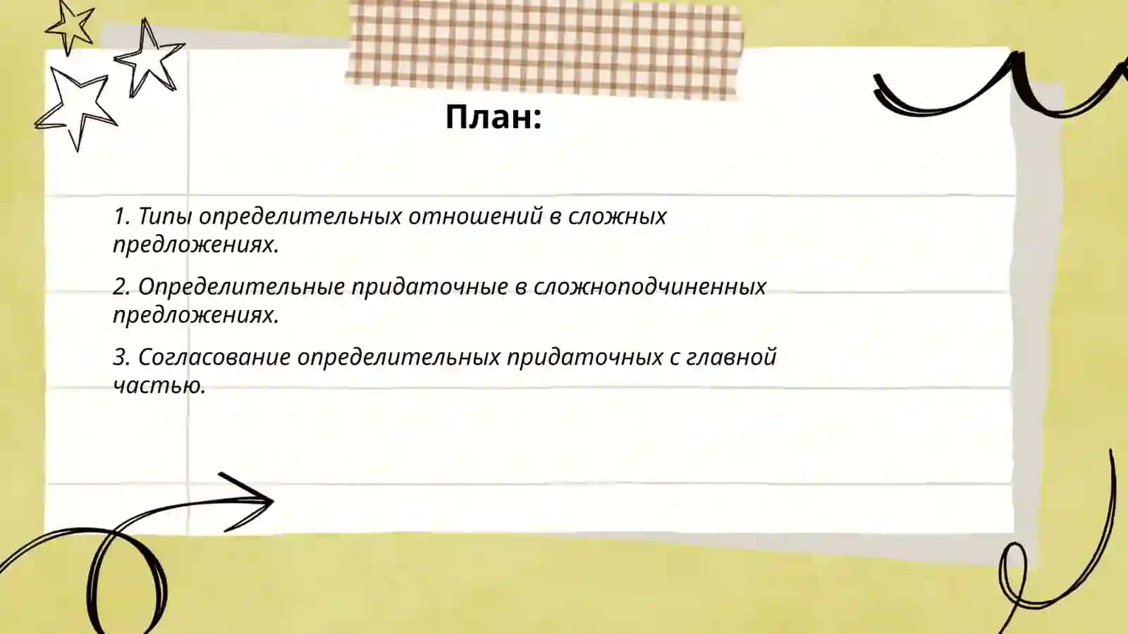 Выражении определительных отношений в сложном предложении 2