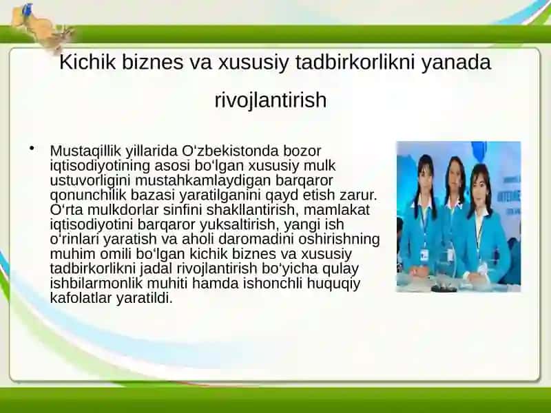 Kichik biznes va tadbirkorlik faoliyatini rejalashtirish 2