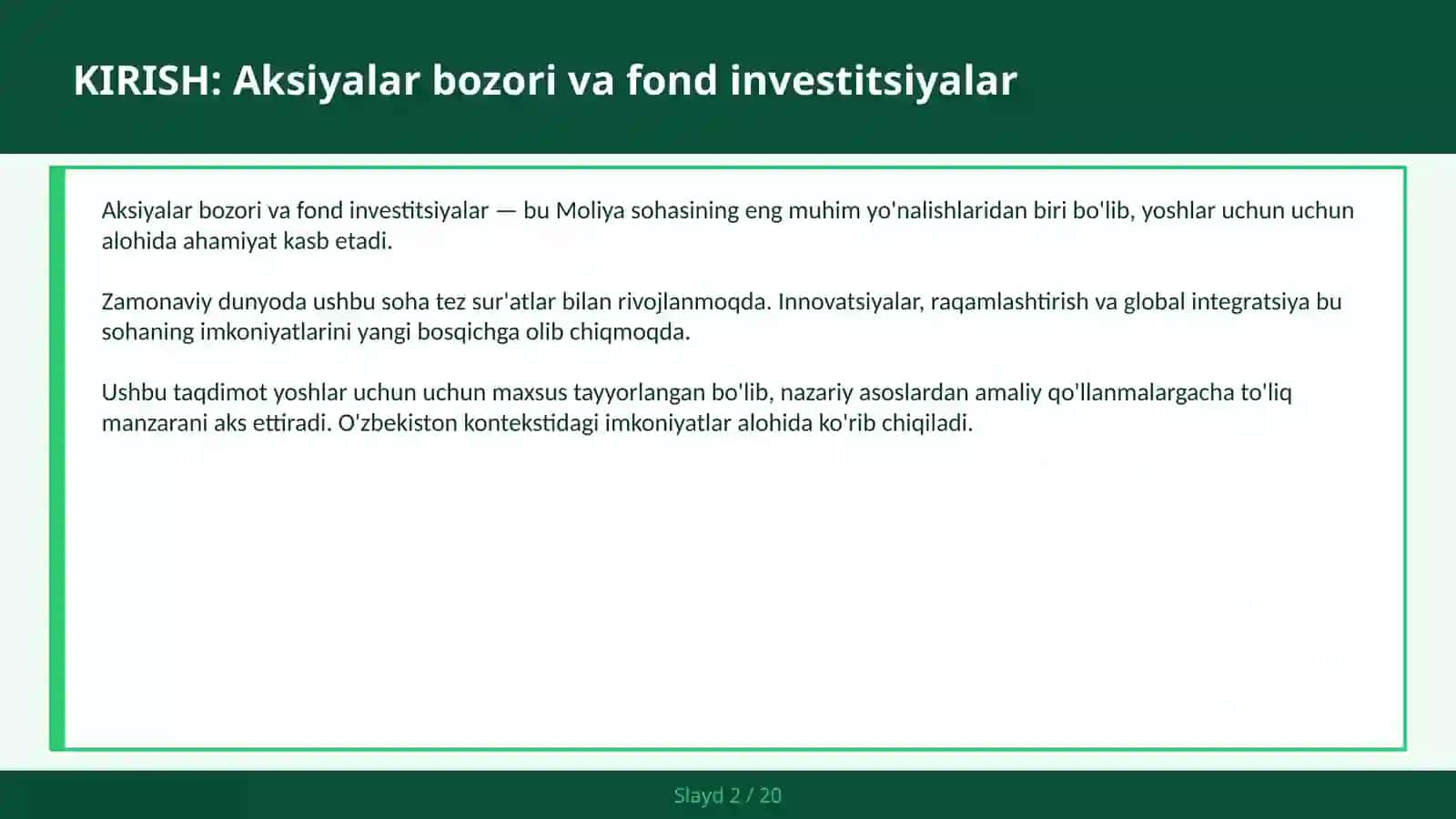 Aksiya, obligatsiya va portfel 2