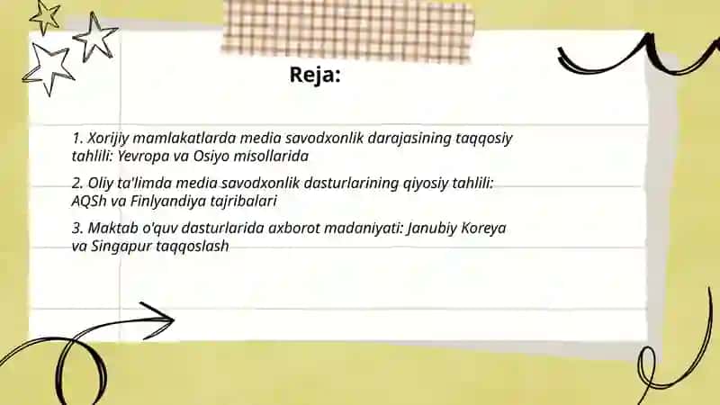 Xorijiy mamlakatlarda media savodxonlik va axborot madaniyatining qiyosiy tahlili 2