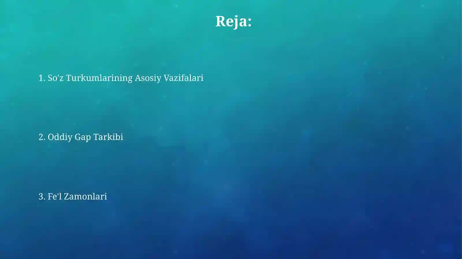 Grammatika qoidalarini òrgatish:sodda konstruksiyalar 2