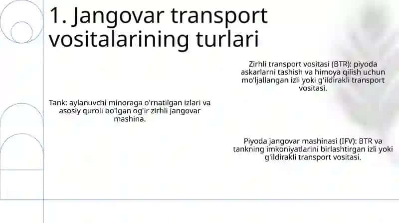 Jangovor Mashinalarni Umumiy Tasnifi 2