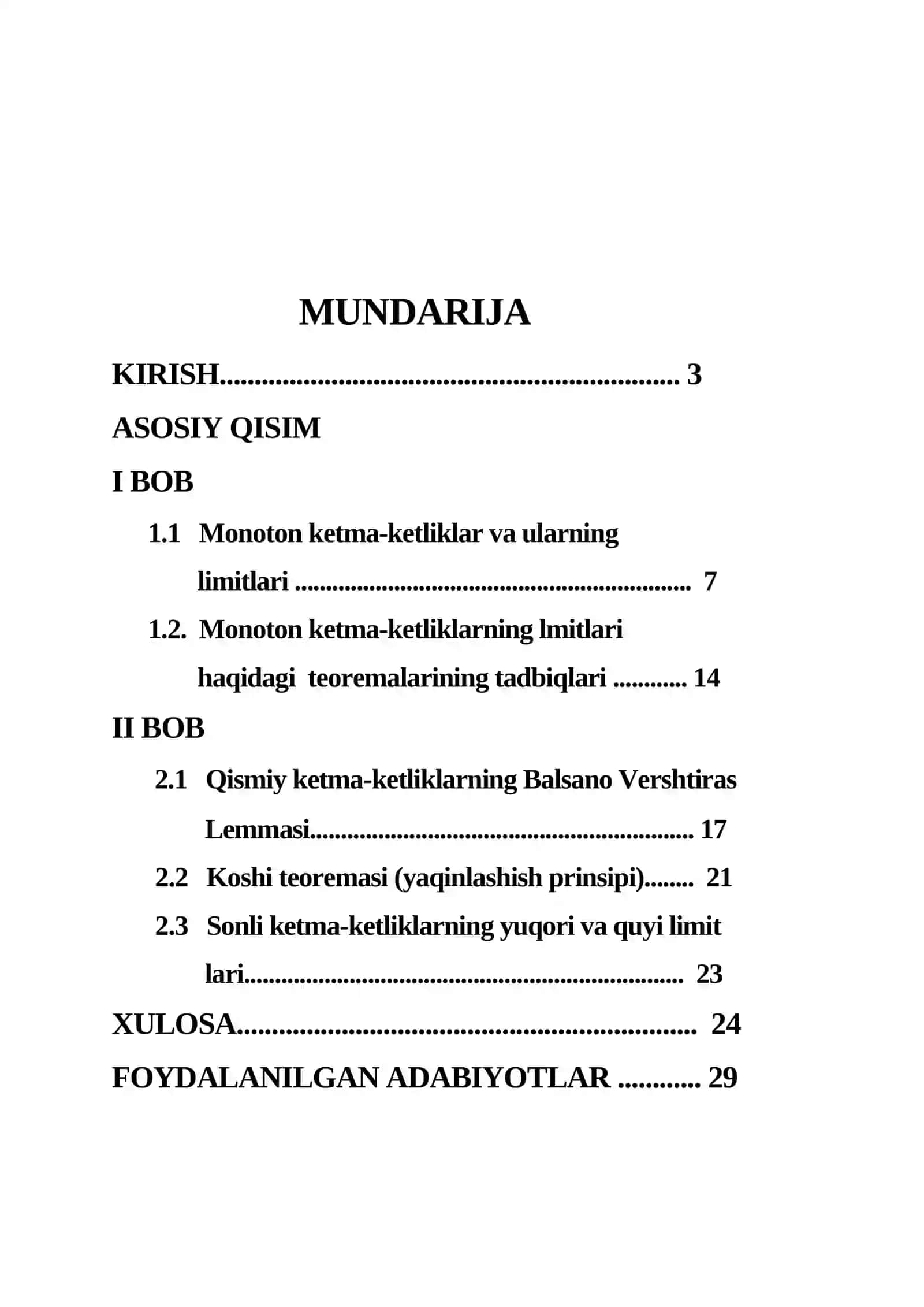 Monoton ketma-ketliklar va ularning limitlari haqida asosiy tushunchalar 2