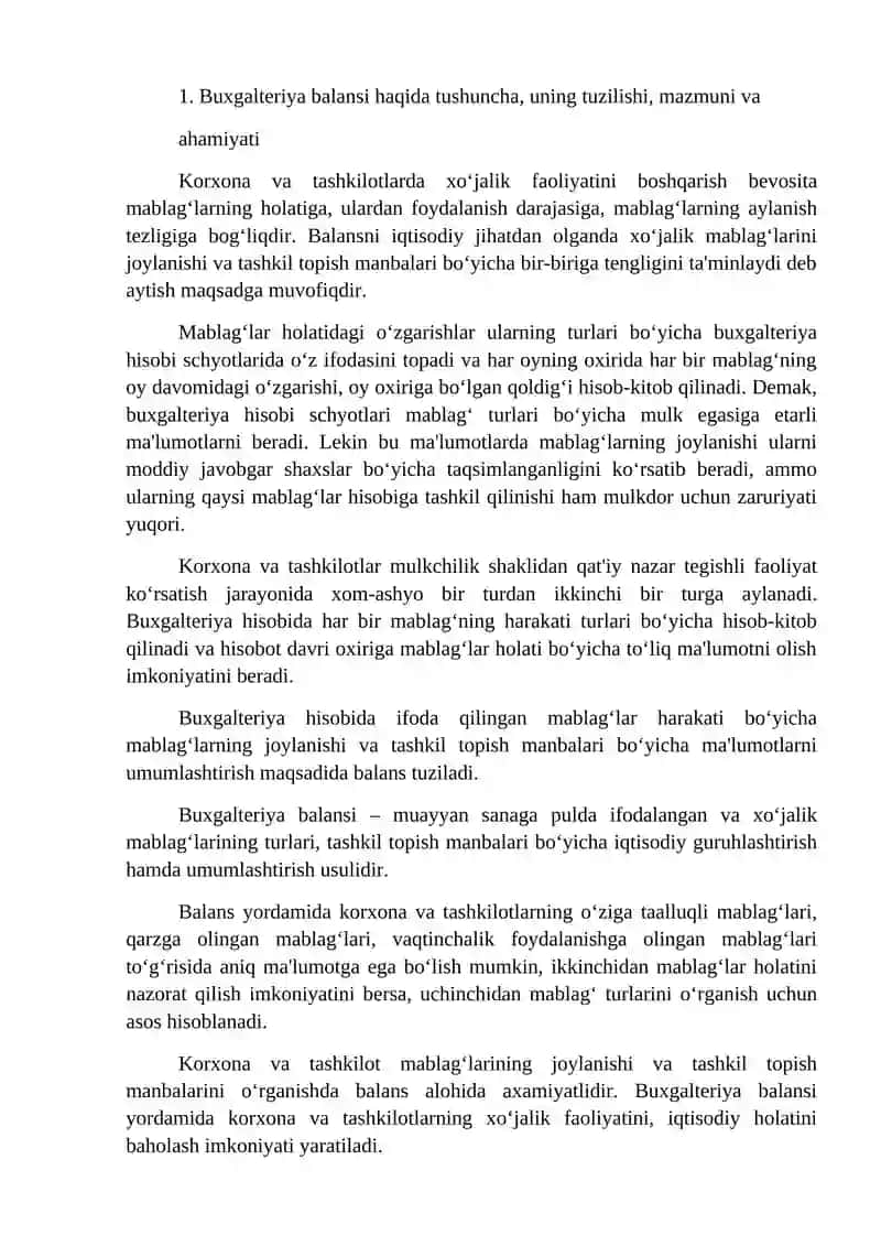 MAVZU. BUXGALTERIYA BALANSI 2