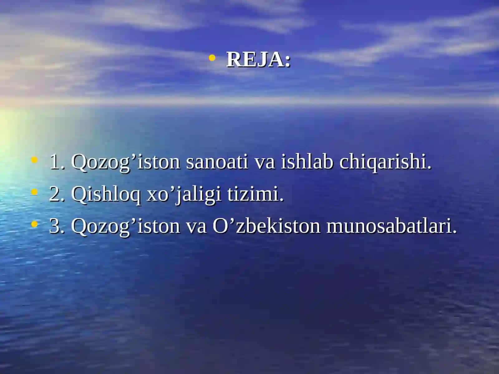 Qozog’iston Respublikasining qishloq xo’jalik boshqaruv tizimi va investitsion jarayonlari 2