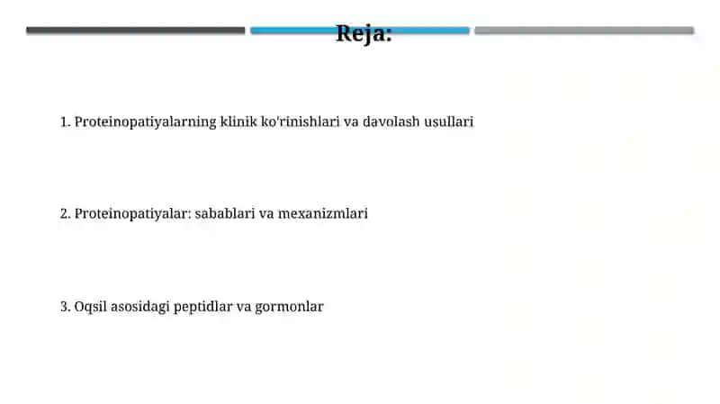 Oqsil tabiatli peptid va gormonlar. Proteinopatiyalar 2