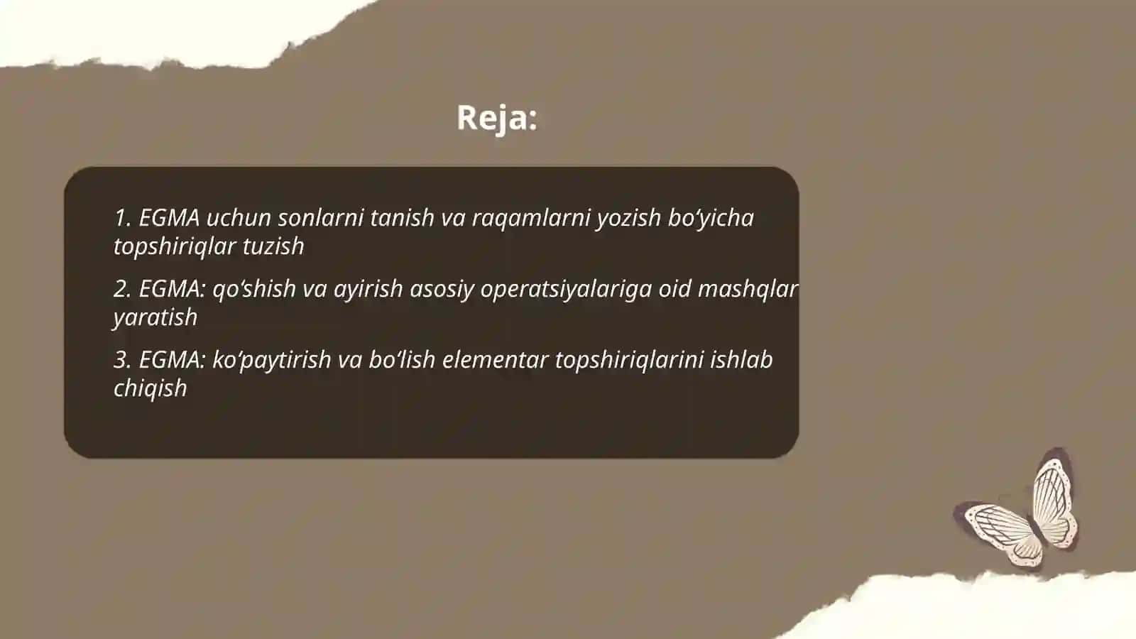 EGMA va EGRAlarga doir topshiriqlar tuzish 2