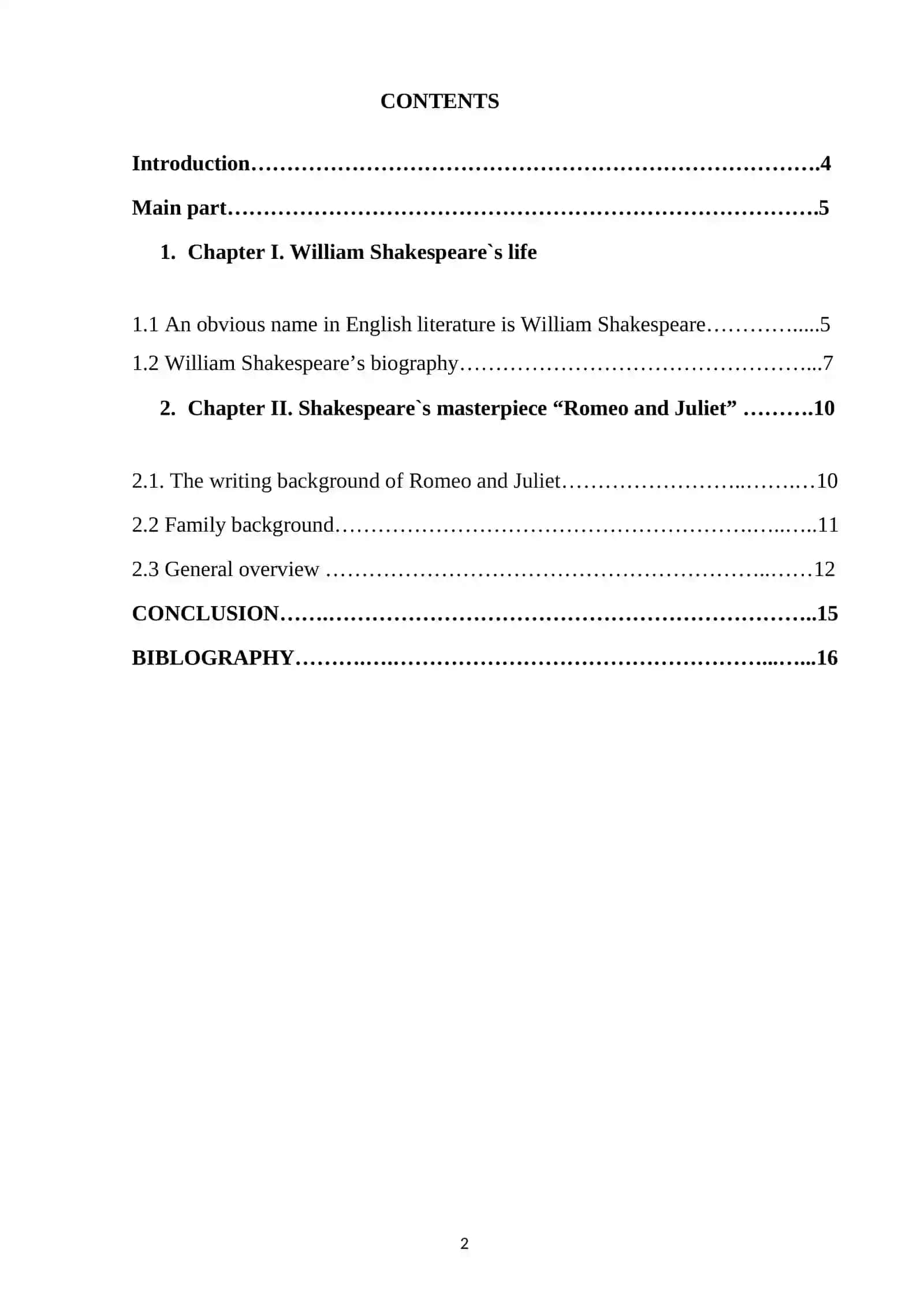 WILLIAM SHAKESPEARE’S CREATIVE WORK “ROMEO AND JULIET” 2
