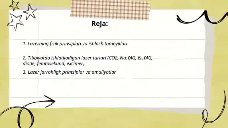 Lazer texnalogiyalari va ularning tibbiyotda qo'llanishi 2