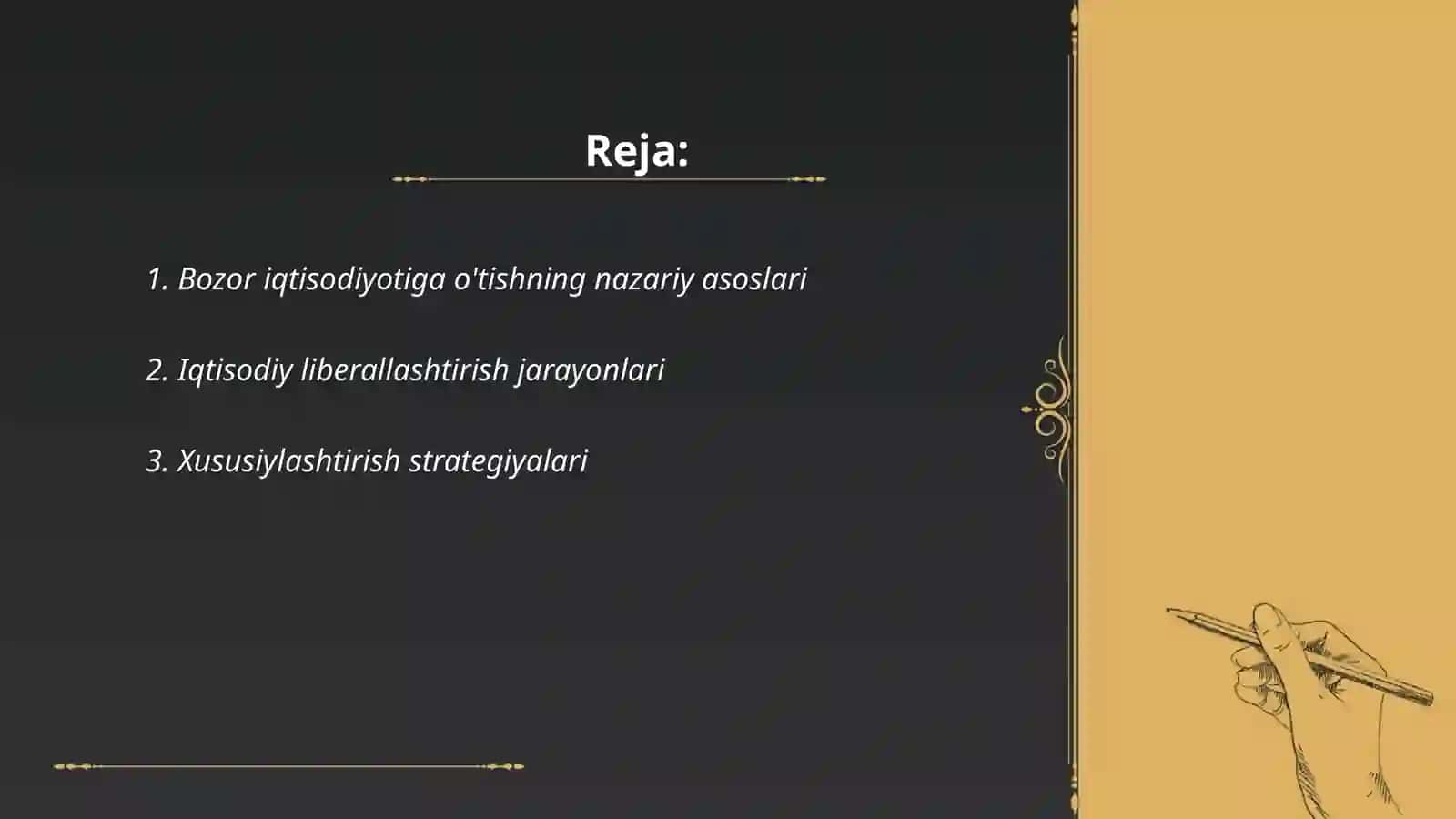 Bozor iqtisodiyotiga o'tishning milliy modelari 2