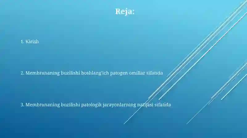 Membranalar Buzilishlarini Potologik Jarayonning Kelib Chiqishidagi O’Rni 2