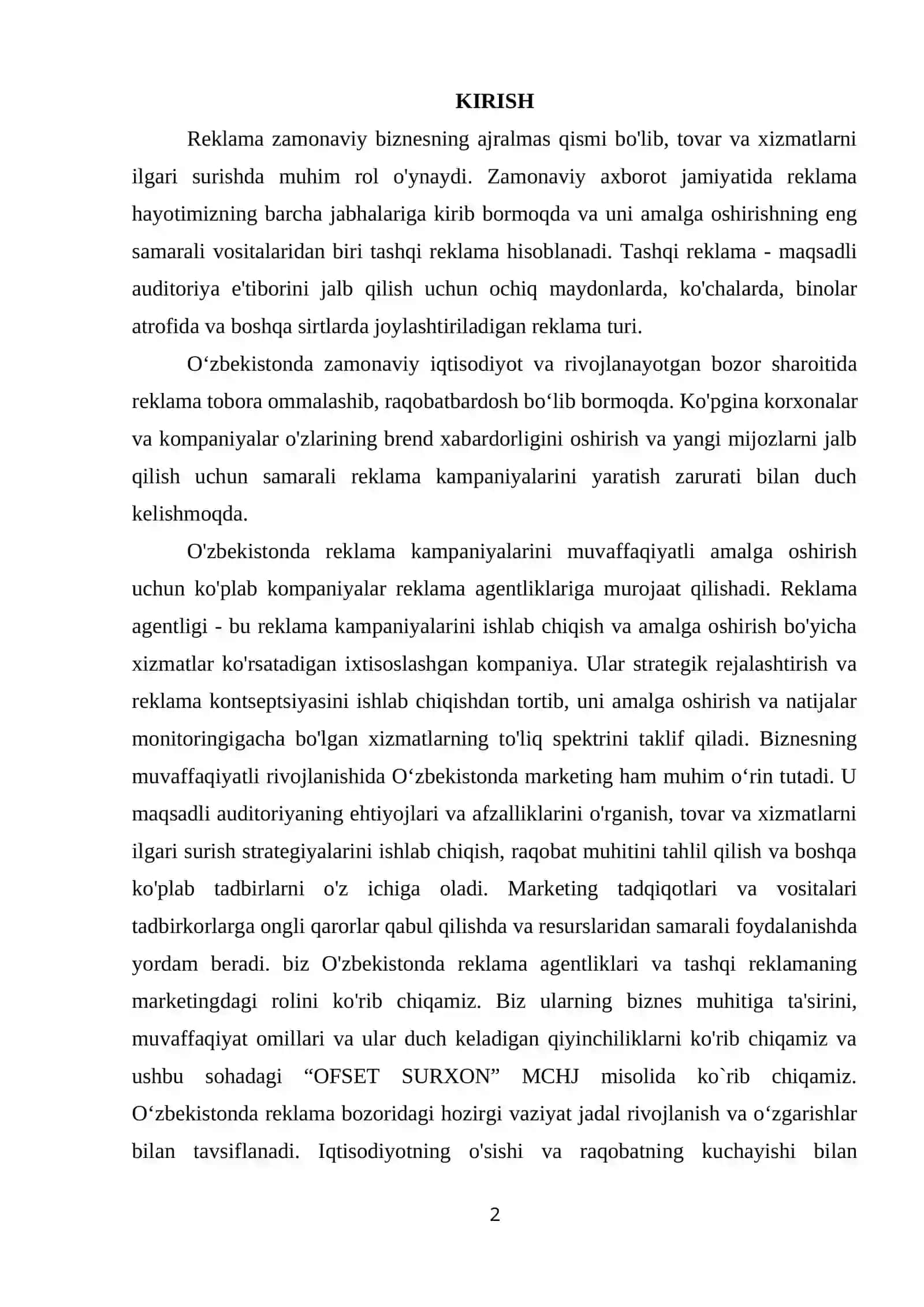 reklama agentligi amaliyot hisoboti 2