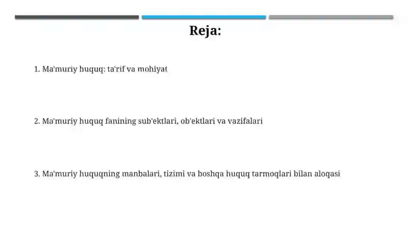 Ma'muriy huquq fanining sub'ektlari, ob'ektlari va vazifalari 2