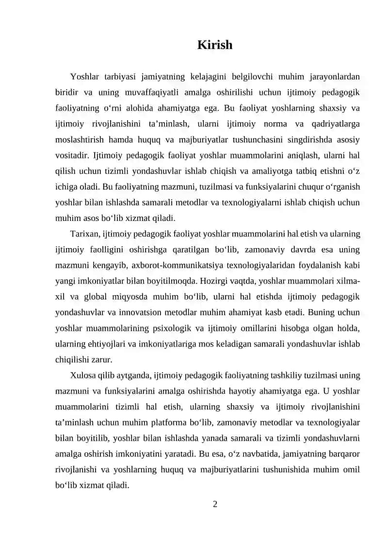 Ijtimoiy pedagogik faoliyat mazmunining asosiy tushunchalari 2