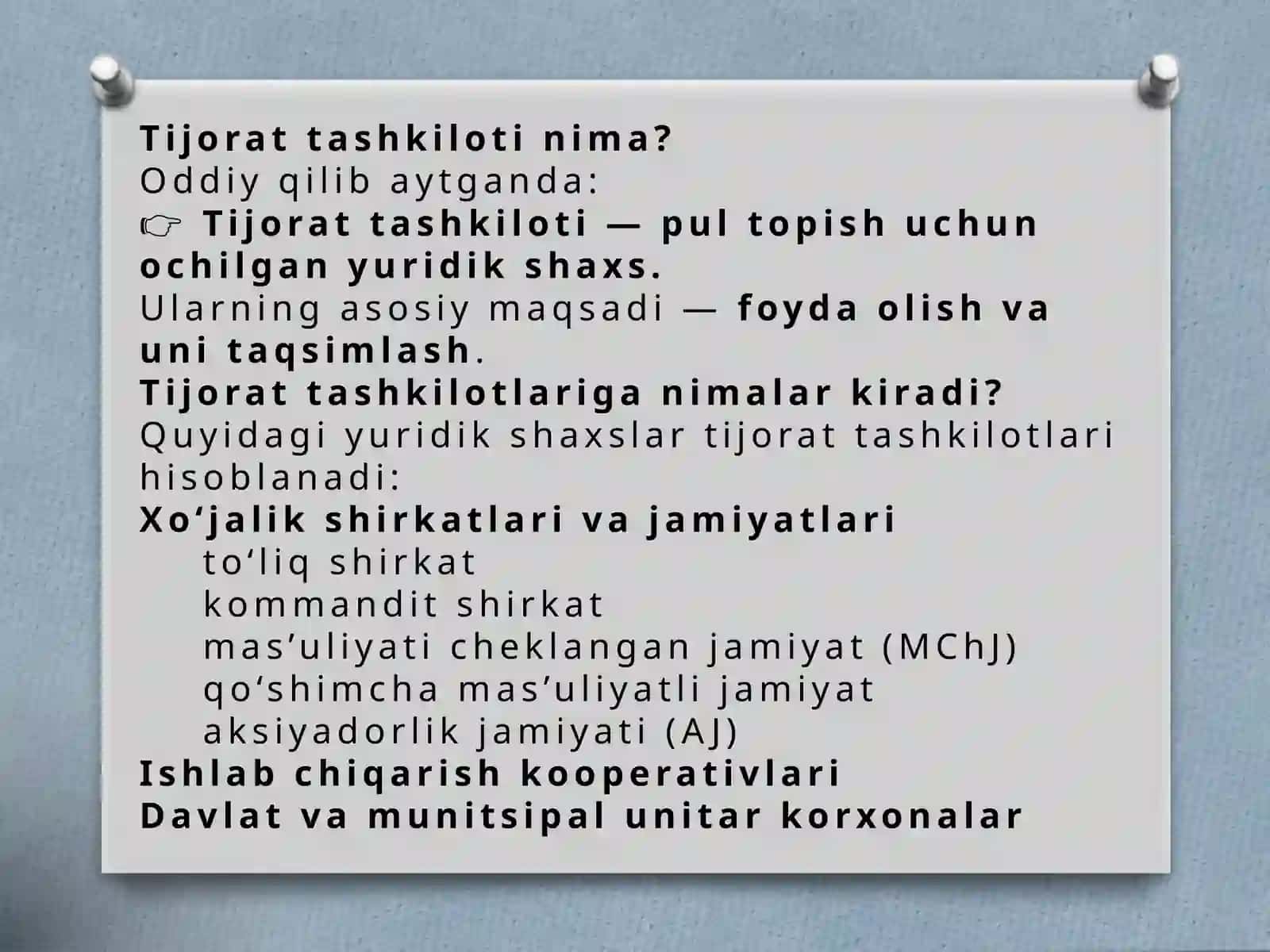 Tijorat tashkilotlari Tijorat tashkilotlari 2
