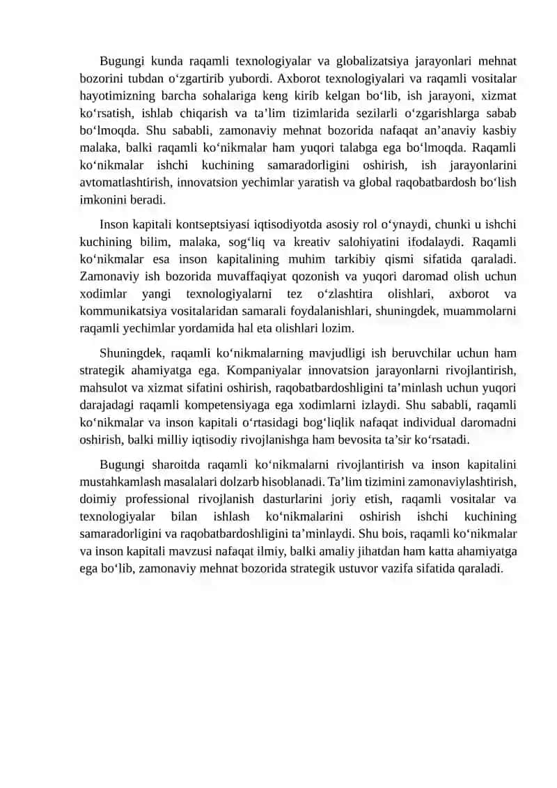 Raqamli Ko'nikmalar va Zamonaviy Mehnat Bozorida Inson Kapitali 2