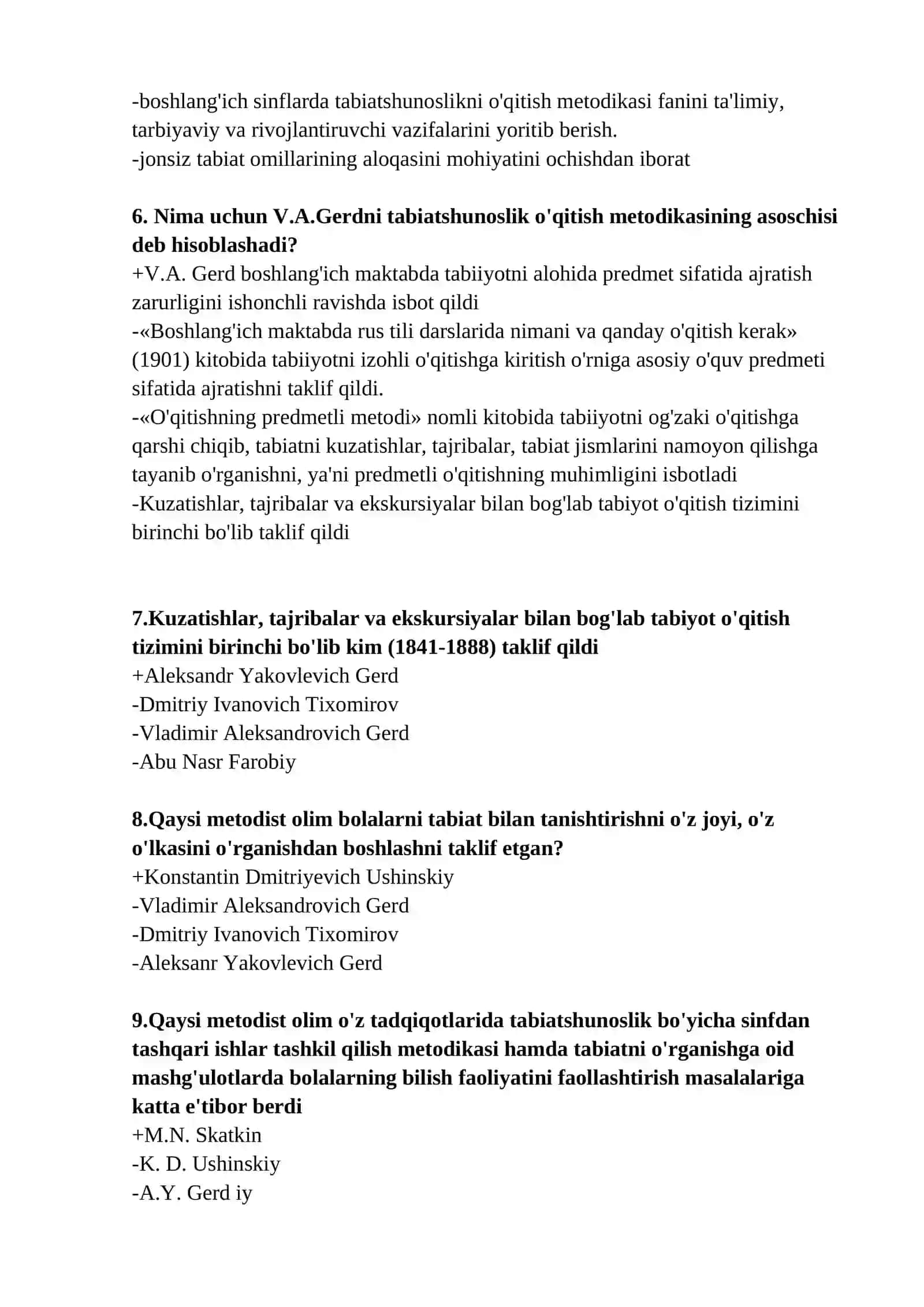 Tabiatshunoslikni o'qitish metodikasi fanining maqsadi 2