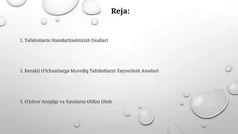 Detallarni kerakli oʻlchamda tayorlash va standartlash asoslari 2