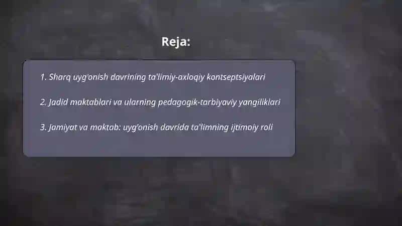 Maktab va pedagogik fikrlar. Sharq uyg'onish davrida-ta'limiy axloqiy fikrlar rivoji 2